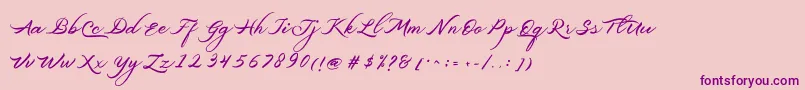 Belgiansignature-Schriftart – Violette Schriften auf rosa Hintergrund