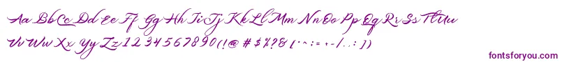 Belgiansignature-fontti – violetit fontit valkoisella taustalla