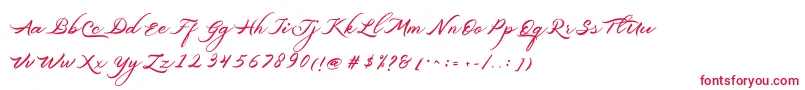 Belgiansignature-fontti – punaiset fontit valkoisella taustalla