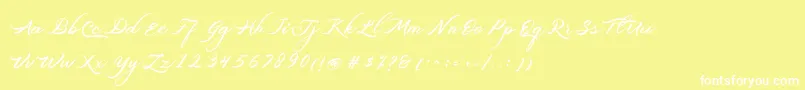 Belgiansignature-fontti – valkoiset fontit keltaisella taustalla