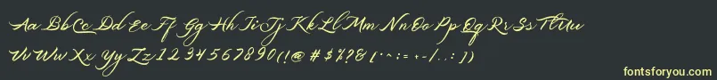 Шрифт Belgiansignature – жёлтые шрифты на чёрном фоне