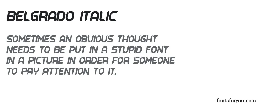 Überblick über die Schriftart Belgrado Italic