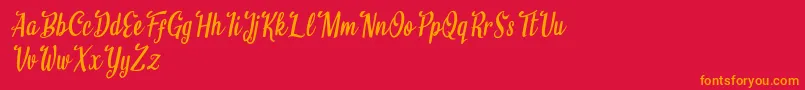フォントBelieve it – 赤い背景にオレンジの文字