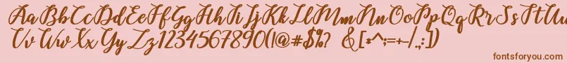 Belinda Script Font – Brown Fonts on Pink Background