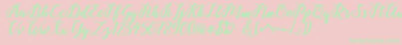 Belinda Script Font – Green Fonts on Pink Background