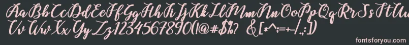 Belinda Script Font – Pink Fonts on Black Background