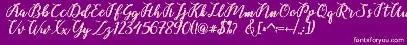 Belinda Script Font – Pink Fonts on Purple Background