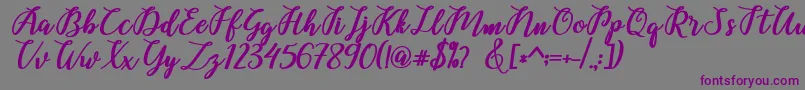 Belinda Script-Schriftart – Violette Schriften auf grauem Hintergrund