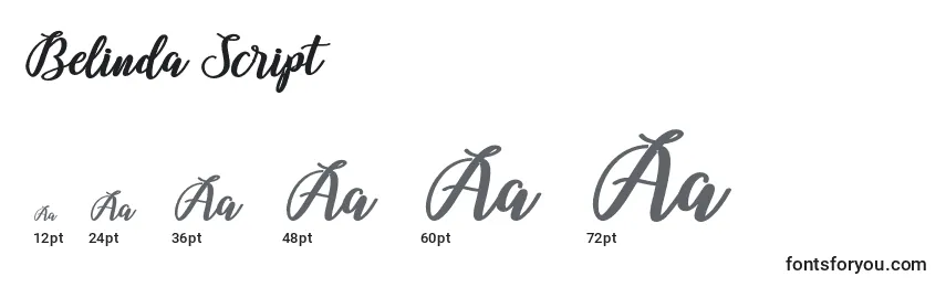Belinda Script Font Sizes