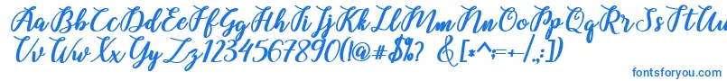 Belinda Script Font – Blue Fonts on White Background