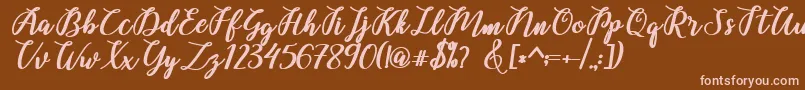 Belinda Script Font – Pink Fonts on Brown Background