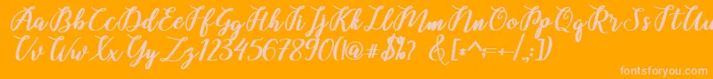 Belinda Script Font – Pink Fonts on Orange Background