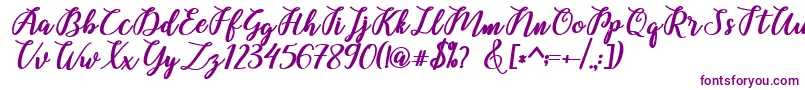 Czcionka Belinda Script – fioletowe czcionki