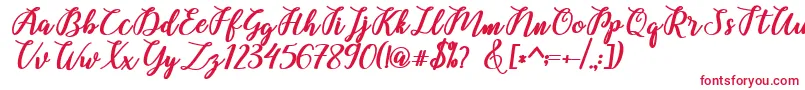 Belinda Script Font – Red Fonts on White Background