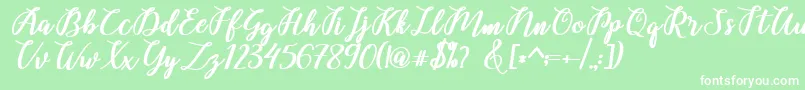 fuente Belinda Script – Fuentes Blancas Sobre Fondo Verde