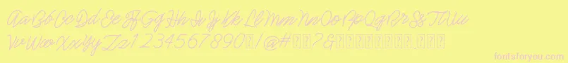 belinda Font – Pink Fonts on Yellow Background