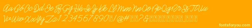 belinda Font – Yellow Fonts on Orange Background