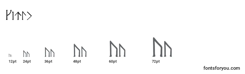 Cirth font sizes