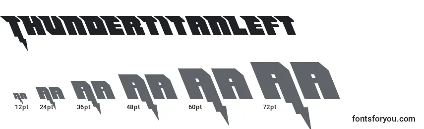 sizes of thundertitanleft font, thundertitanleft sizes