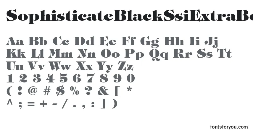 Шрифт SophisticateBlackSsiExtraBold – алфавит, цифры, специальные символы