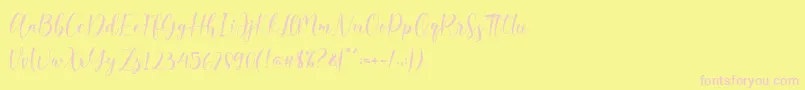 Belista-fontti – vaaleanpunaiset fontit keltaisella taustalla