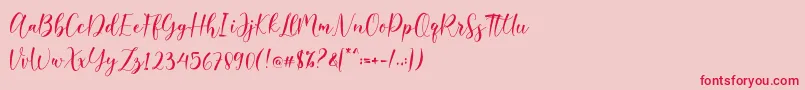 Belista Font – Red Fonts on Pink Background