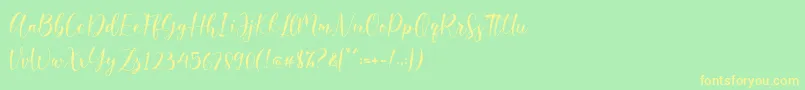 Belista Font – Yellow Fonts on Green Background