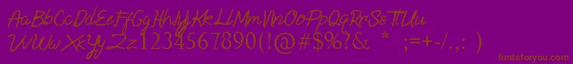 フォントBella Armanda – 紫色の背景に茶色のフォント