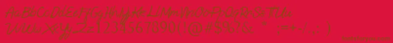 フォントBella Armanda – 赤い背景に茶色の文字