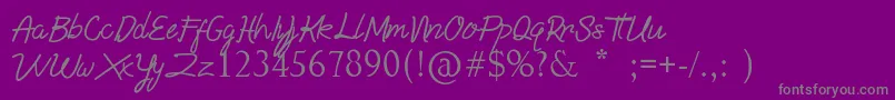 Bella Armanda-Schriftart – Graue Schriften auf violettem Hintergrund