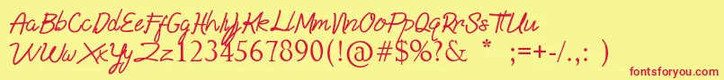 Bella Armanda Font – Red Fonts on Yellow Background