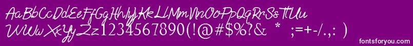 Bella Armanda-Schriftart – Weiße Schriften auf violettem Hintergrund