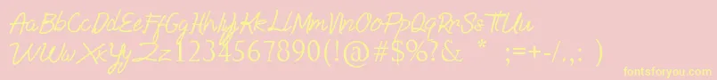 Bella Armanda Font – Yellow Fonts on Pink Background