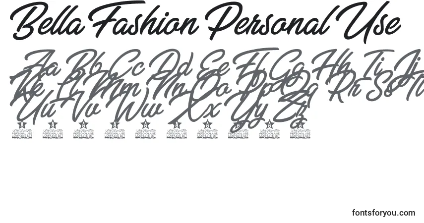 Bella Fashion Personal Use-fontti – aakkoset, numerot, erikoismerkit