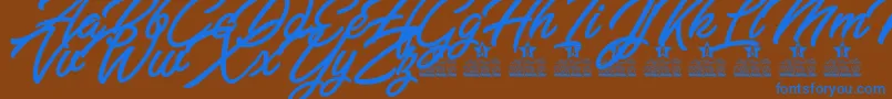 Bella Fashion Personal Use Font – Blue Fonts on Brown Background