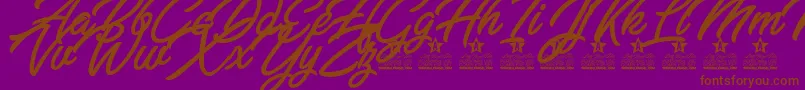 Bella Fashion Personal Use-Schriftart – Braune Schriften auf violettem Hintergrund