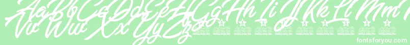 Bella Fashion Personal Use Font – White Fonts on Green Background