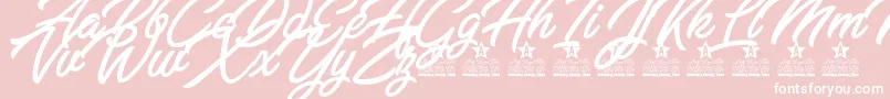 Fonte Bella Fashion Personal Use – fontes brancas em um fundo rosa