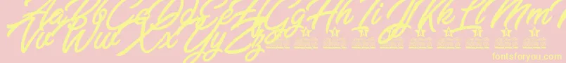 Bella Fashion Personal Use Font – Yellow Fonts on Pink Background