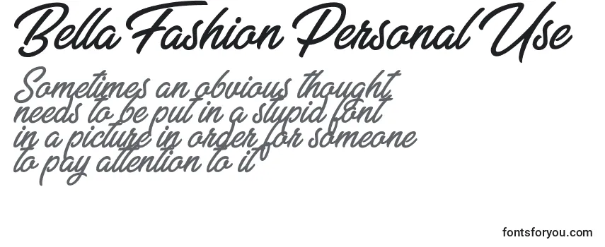 Bella Fashion Personal Use -fontin tarkastelu