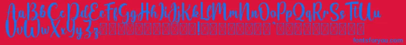 Belladia demo Font – Blue Fonts on Red Background