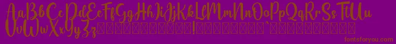 Fonte Belladia demo – fontes marrons em um fundo roxo