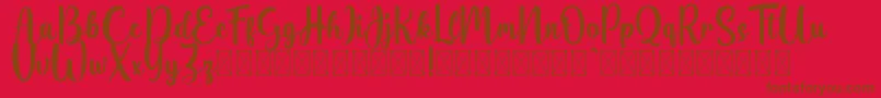 Belladia demo Font – Brown Fonts on Red Background