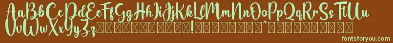 Belladia demo Font – Green Fonts on Brown Background