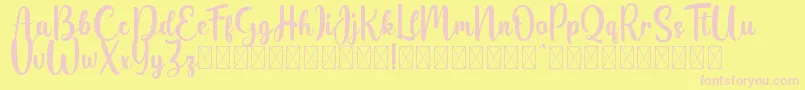 Belladia demo Font – Pink Fonts on Yellow Background