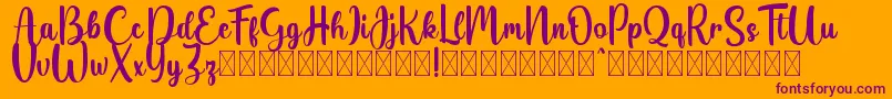 Belladia demo Font – Purple Fonts on Orange Background