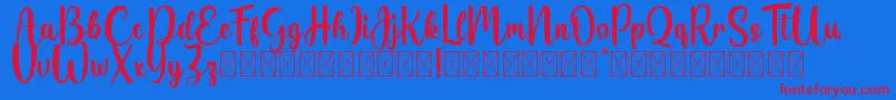 Belladia demo Font – Red Fonts on Blue Background