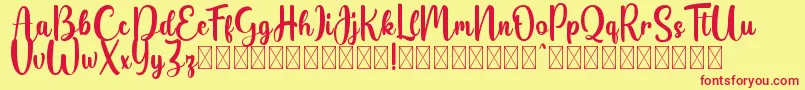 Belladia demo Font – Red Fonts on Yellow Background