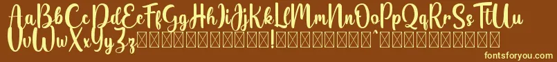 Belladia demo Font – Yellow Fonts on Brown Background