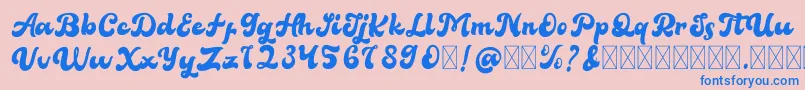 BellaFree Font – Blue Fonts on Pink Background